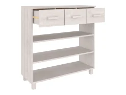 Mesa consola Blanca 90x35x90 cm Madera maciza de pino