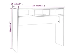 Mesa consola blanca 105x30x80 cm madera de ingeniería
