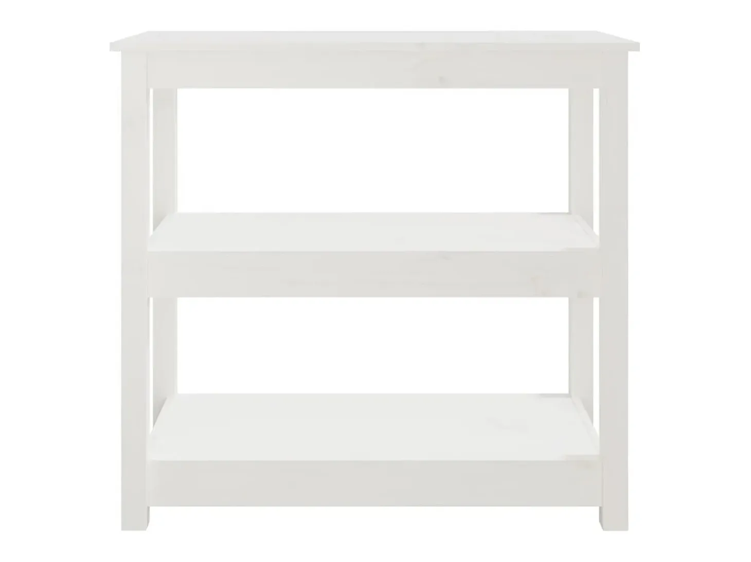 Mesa consola Blanca 80x40x74 cm Madera maciza de pino