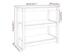 Mesa consola Blanca 80x40x74 cm Madera maciza de pino
