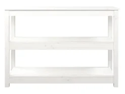 Mesa consola Blanca 110x40x74 cm Madera maciza de pino