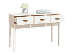Mesa consola Blanca 114x40x75 cm Madera maciza de pino