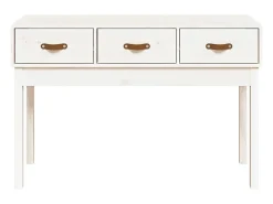 Mesa consola Blanca 114x40x75 cm Madera maciza de pino