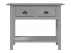 Mesa consola BODO madera maciza de pino gris 90x34,5x73 cm