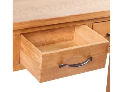 Mesa consola con 2 cajones madera maciza de roble 83x30x73 cm