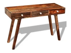 Mesa consola con 3 cajones madera maciza sheesham 76 cm