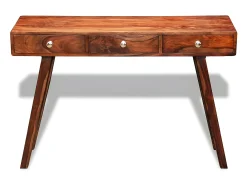 Mesa consola con 3 cajones madera maciza sheesham 76 cm ES187189