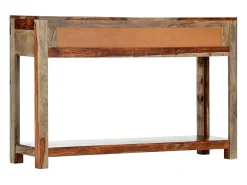 Mesa consola con 3 cajones madera maciza acacia 120x30x75cm