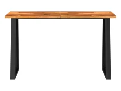 Mesa consola con borde vivo madera maciza acacia 140x40x80 cm