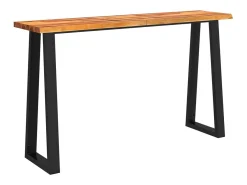 Mesa consola con borde vivo madera maciza acacia 140x40x80 cm