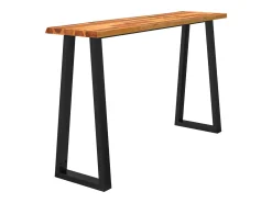 Mesa consola con borde vivo madera maciza acacia 140x40x80 cm ES525679