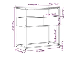 Mesa Consola con cajón con estante Madera Vieja 75 x 40 x 75 cm