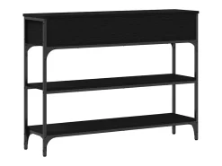 Mesa Consola con cajón con estante Roble negro 100 x 25 x 75 cm