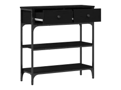 Mesa Consola con cajón Roble negro 72.5 x 25 x 75 cm