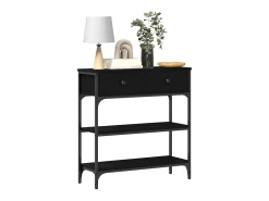 Mesa Consola con cajón Roble negro 72.5 x 25 x 75 cm