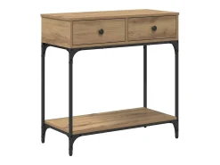 Mesa Consola con cajón Roble artisan 75 x 34.5 x 75 cm