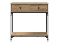 Mesa Consola con cajón Roble artisan 75 x 34.5 x 75 cm