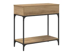 Mesa Consola con cajón Roble artisan 75 x 34.5 x 75 cm