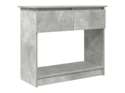 Mesa consola con cajones gris hormigón 85,5x38,5x74,5 cm
