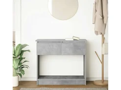 Mesa consola con cajones gris hormigón 85,5x38,5x74,5 cm