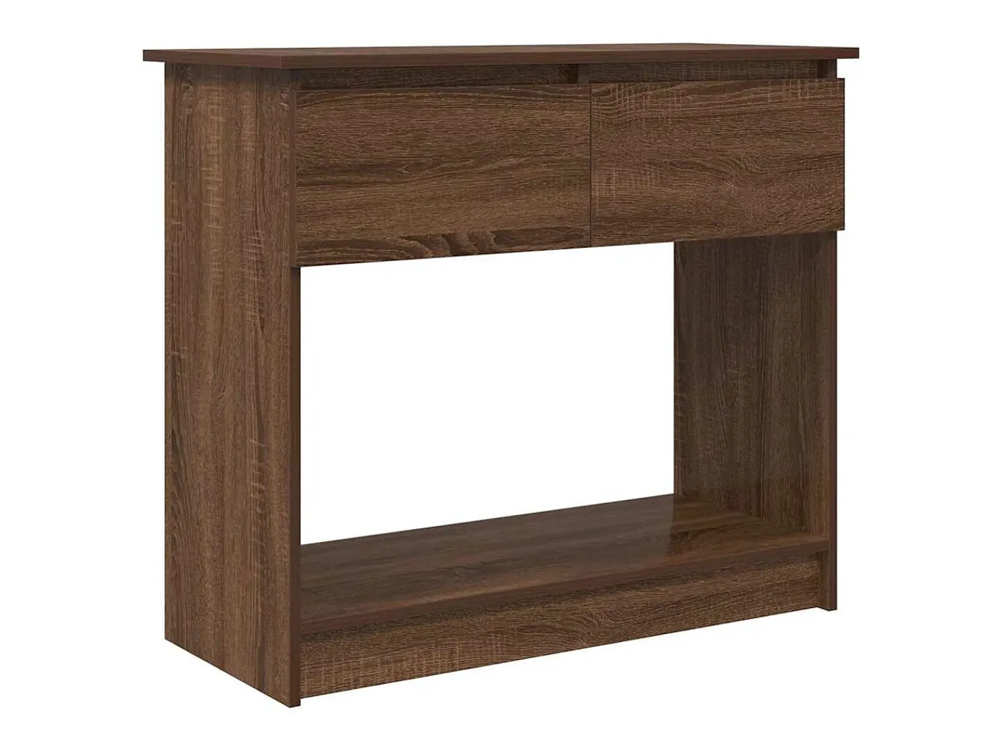 Mesa consola con cajones roble marrón 85,5x38,5x74,5 cm