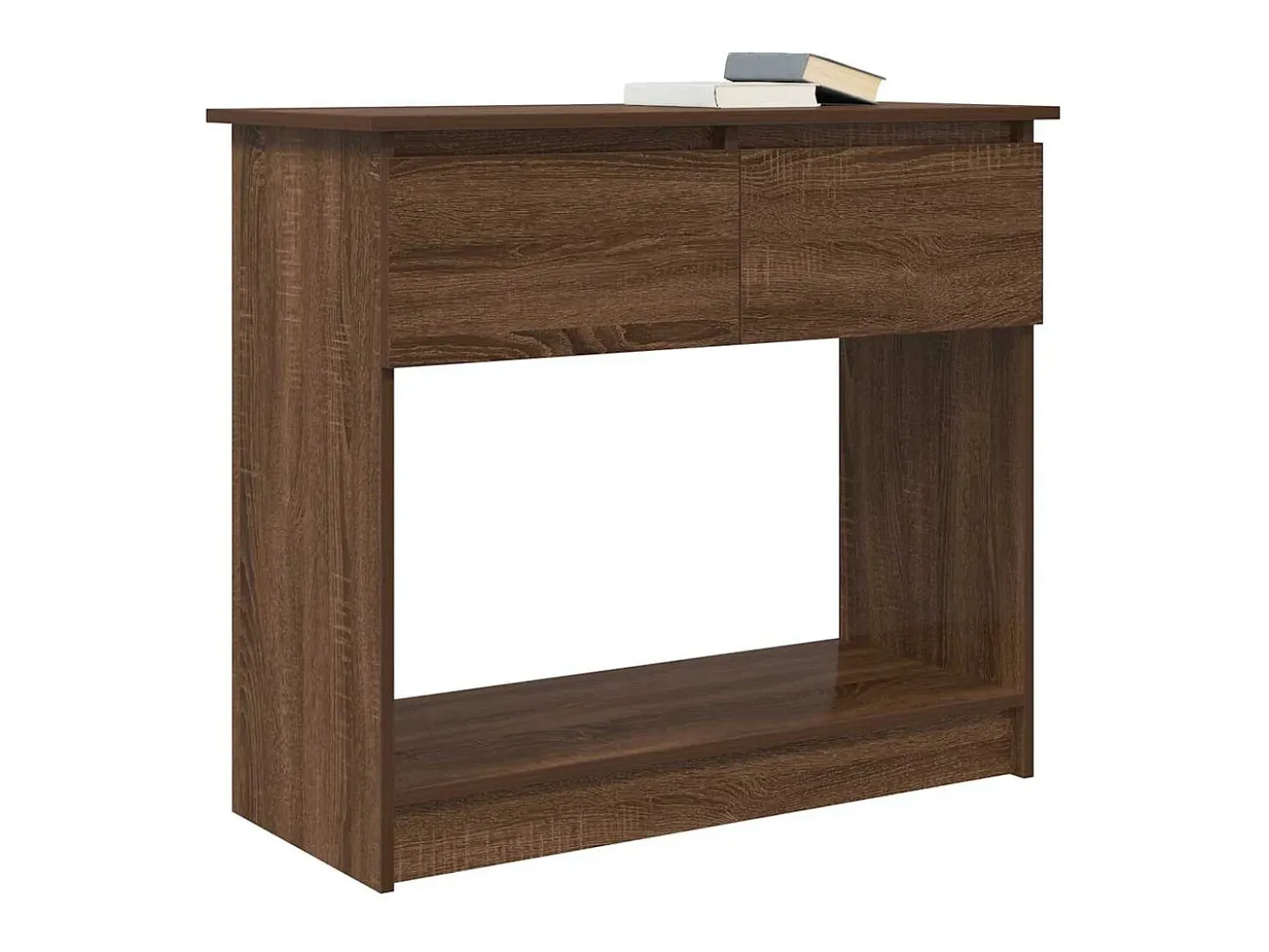Mesa consola con cajones roble marrón 85,5x38,5x74,5 cm