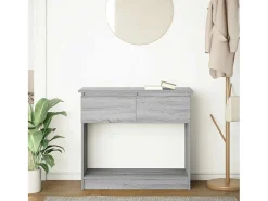 Mesa consola con cajones Sonoma gris 85,5x38,5x74,5 cm