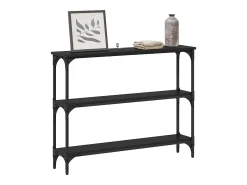 Mesa Consola con estante Roble negro 100 x 22.5 x 75 cm