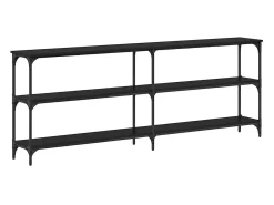 Mesa Consola con estante Roble negro 200 x 29 x 75 cm