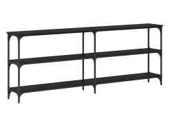 Mesa Consola con estante Roble negro 200 x 29 x 75 cm