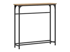 Mesa Consola con estante Roble artisan 75 x 19.5 x 75 cm