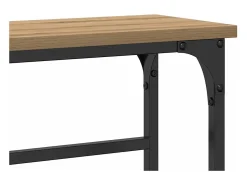 Mesa Consola con estante Roble artisan 75 x 19.5 x 75 cm