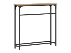 Mesa Consola con estante Roble artisan 75 x 19.5 x 75 cm