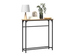 Mesa Consola con estante Roble artisan 75 x 19.5 x 75 cm