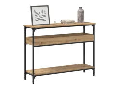 Mesa Consola con estante Roble artisan 100 x 29 x 75 cm