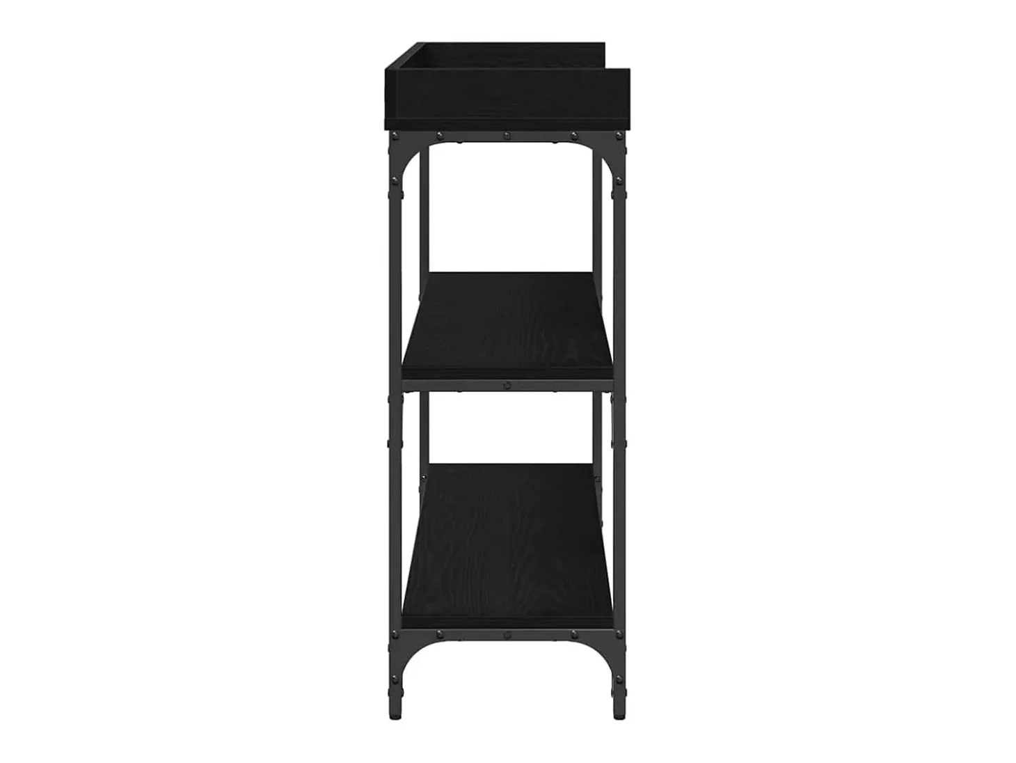 Mesa Consola con estante Roble negro 100 x 30 x 80 cm