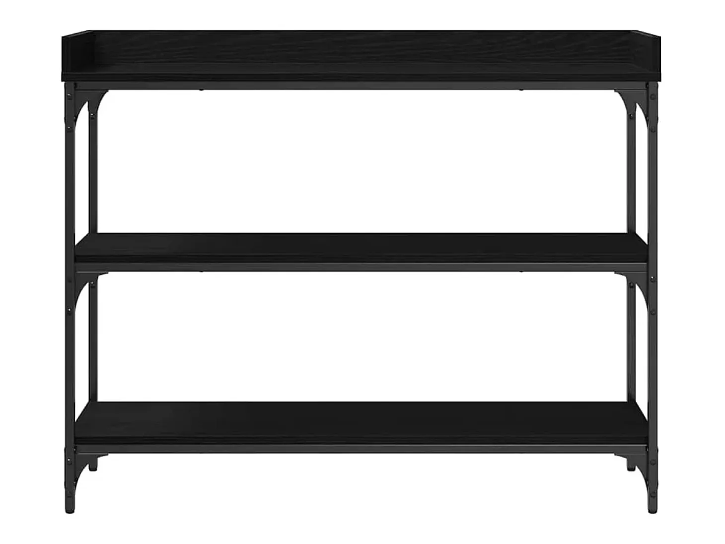 Mesa Consola con estante Roble negro 100 x 30 x 80 cm