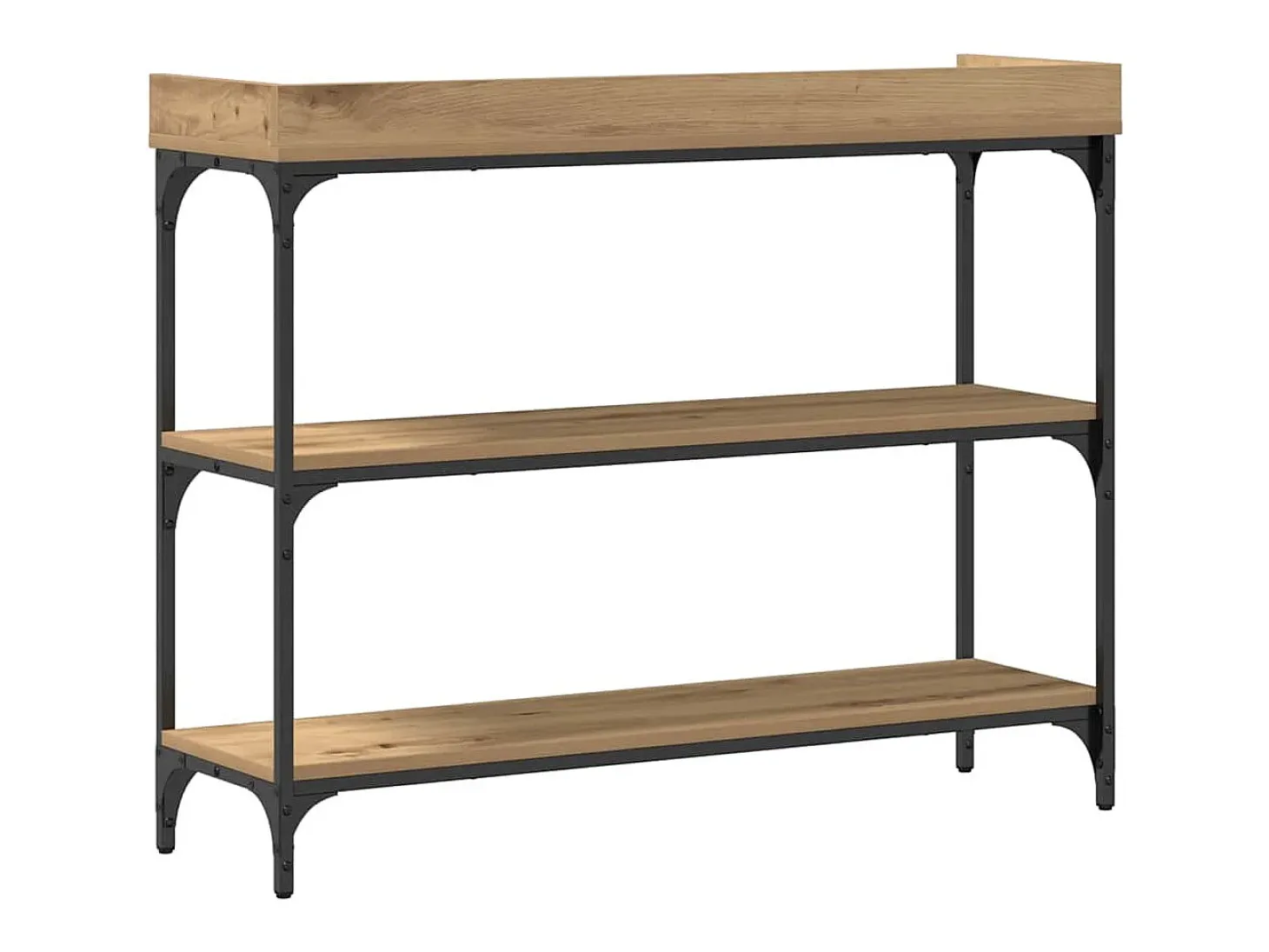 Mesa Consola con estante Roble artisan 100 x 30 x 80 cm