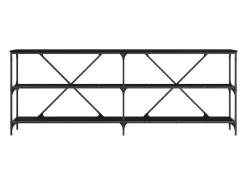 Mesa Consola con estante Otro Roble negro 180 x 30 x 75 cm