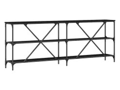 Mesa Consola con estante Otro Roble negro 180 x 30 x 75 cm
