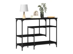 Mesa Consola con estante Roble negro 100 x 35 x 75 cm