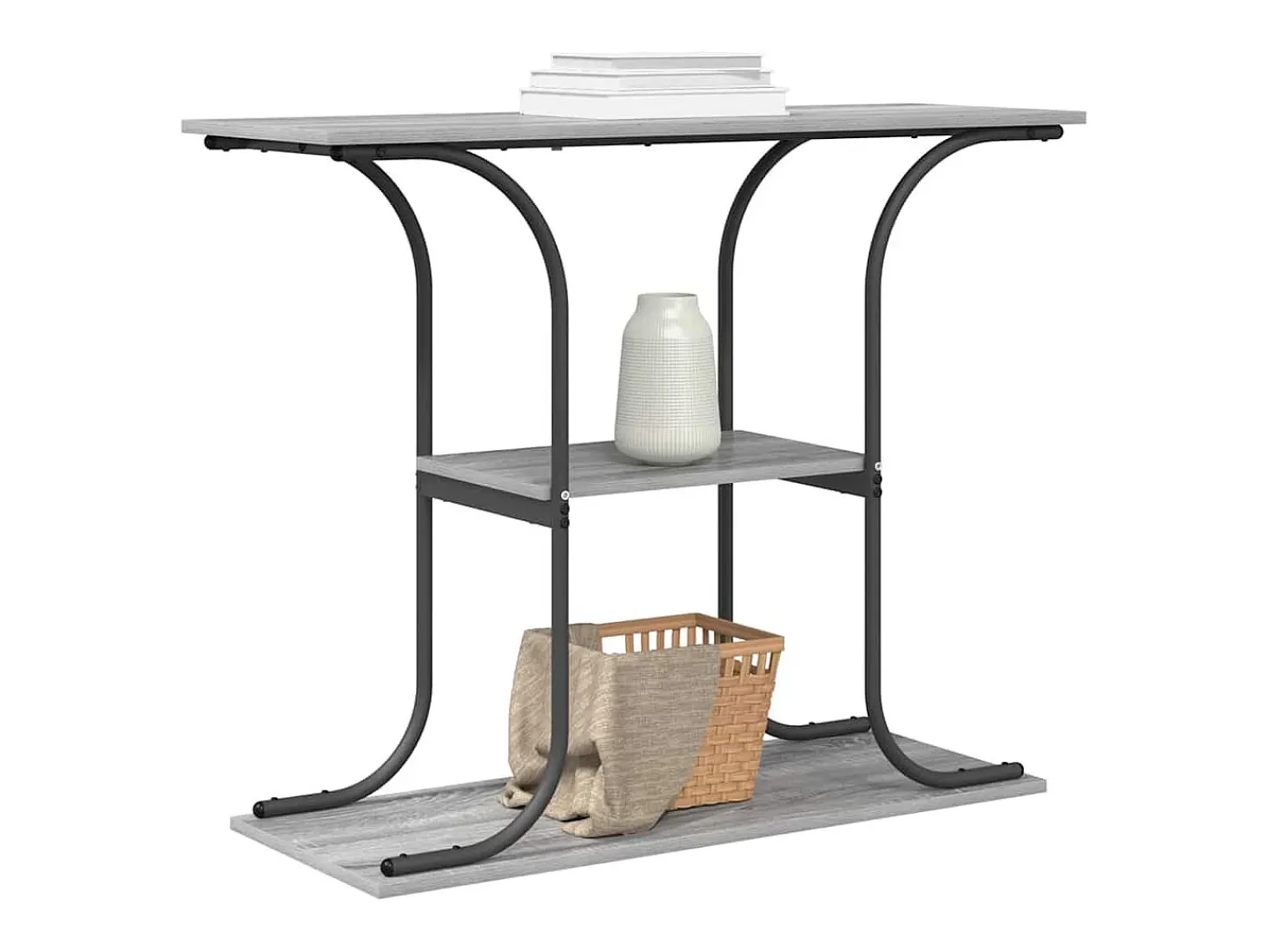 Mesa Consola con estante Gris sonoma 101 x 35 x 80.5 cm