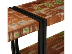 Mesa Consola con estante Multicolor madera maciza reciclada