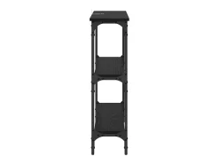 Mesa Consola con estante Roble negro 75 x 22.5 x 75 cm