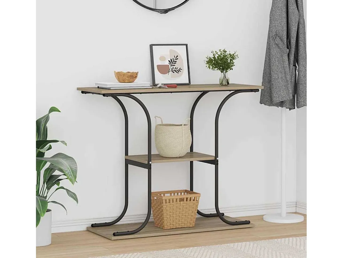 Mesa Consola con estante Roble Sonoma 101 x 35 x 80.5 cm