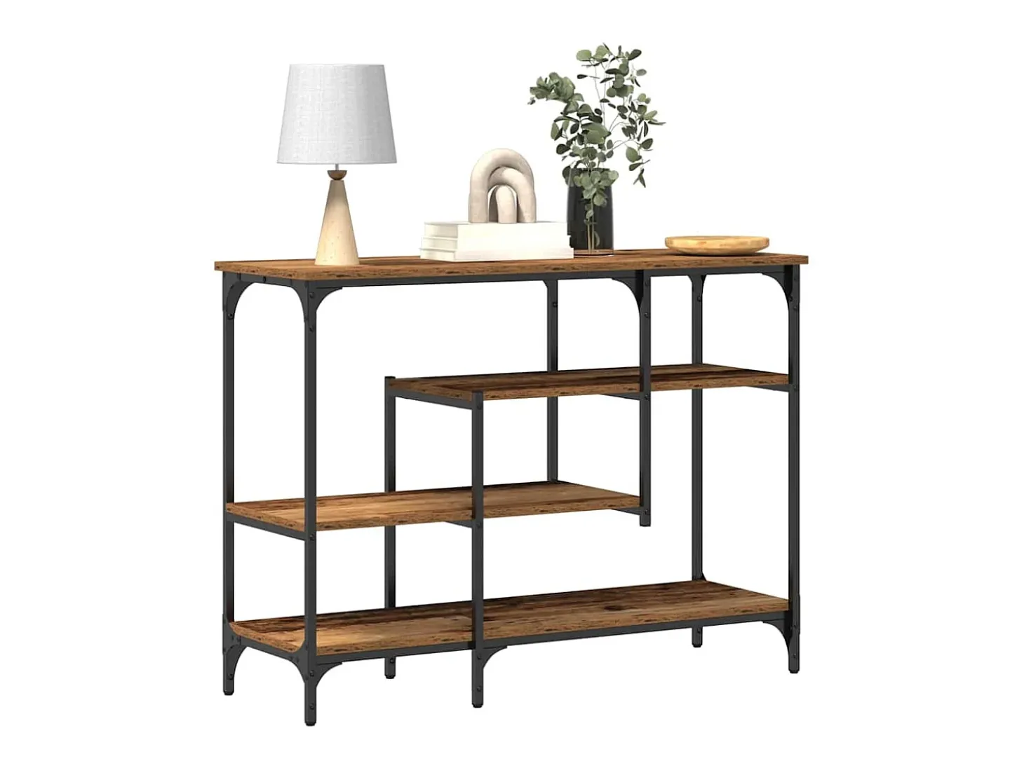 Mesa Consola con estante Madera vieja 100 x 35 x 75 cm