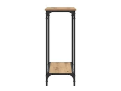 Mesa Consola con estante Roble artisan 75 x 30.5 x 75 cm