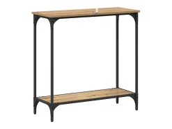 Mesa Consola con estante Roble artisan 75 x 30.5 x 75 cm