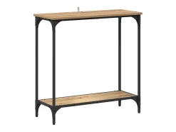 Mesa Consola con estante Roble artisan 75 x 30.5 x 75 cm