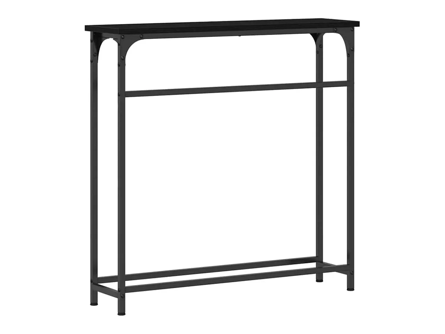Mesa Consola con estante Roble negro 75 x 19.5 x 75 cm